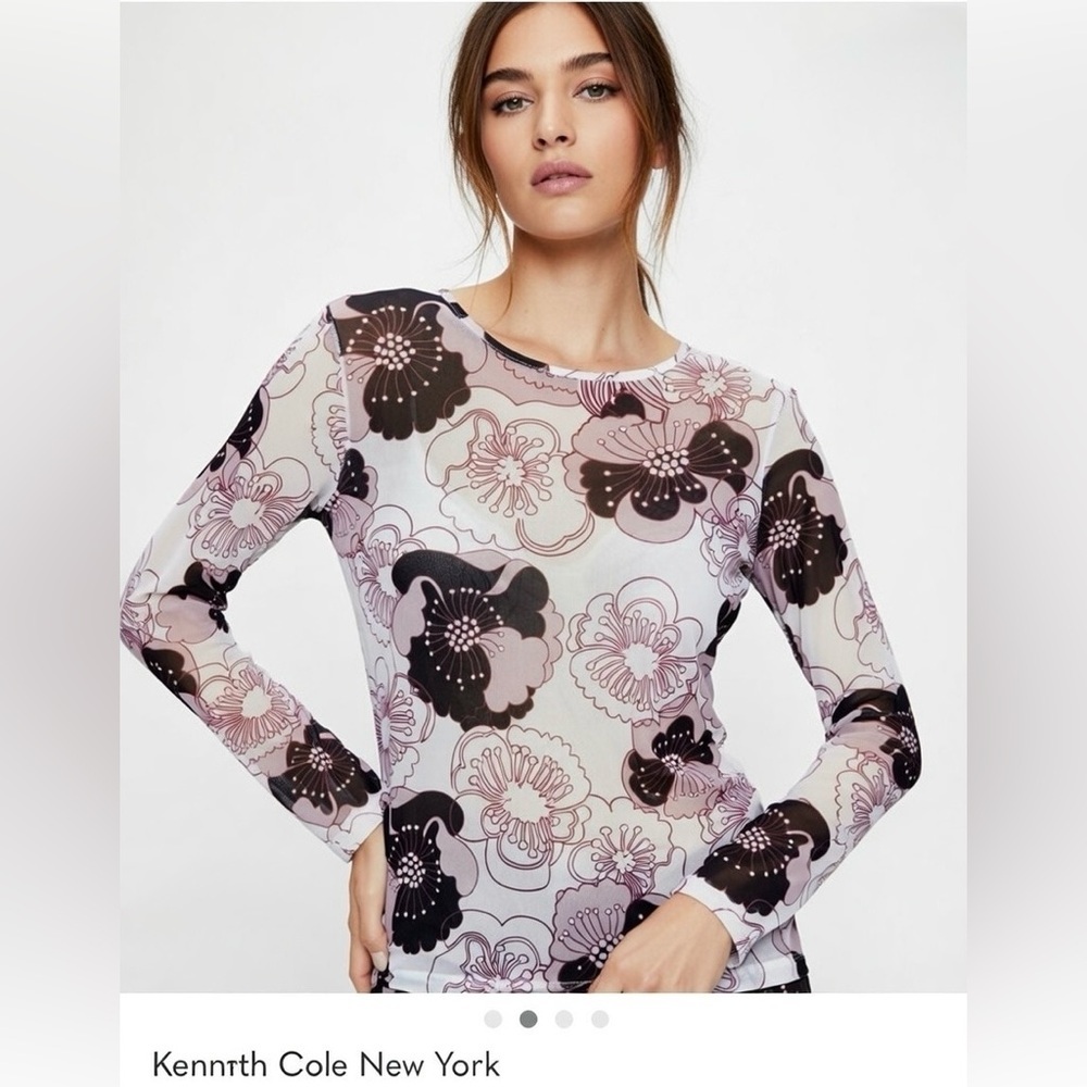 🖤🌸 Kenneth Cole Sheer Top - Picture 1 of 6